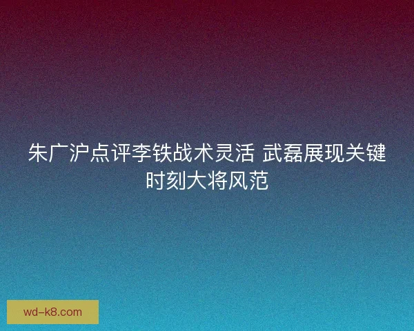朱广沪点评李铁战术灵活 武磊展现关键时刻大将风范 朱广沪点评李铁战术灵活 武磊展现关键时刻大将风范
