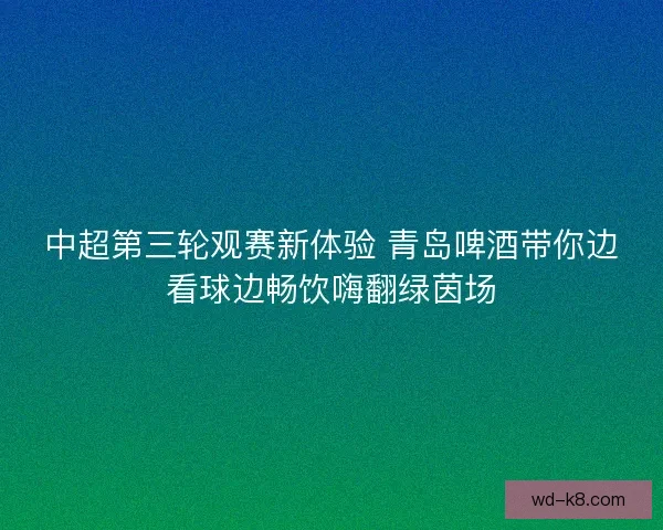 中超第三轮观赛新体验 青岛啤酒带你边看球边畅饮嗨翻绿茵场